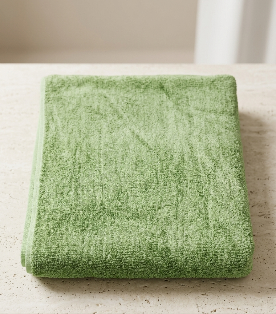 Insee Mart | 100% Premium Cotton Export Quality Bath Towel – Light Green Series (Ultra Absorbent & Lint-Free) - Image 3